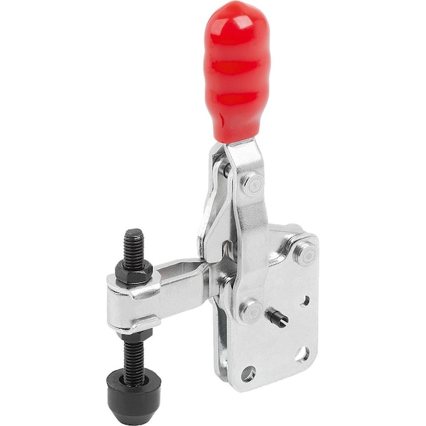 Kipp Toggle Clamp, Vertical Foot, Mini, F2=1000, Adj Clamping Spind M05X40, Steel Electro Zinc-Plated, K1246.01000 - main